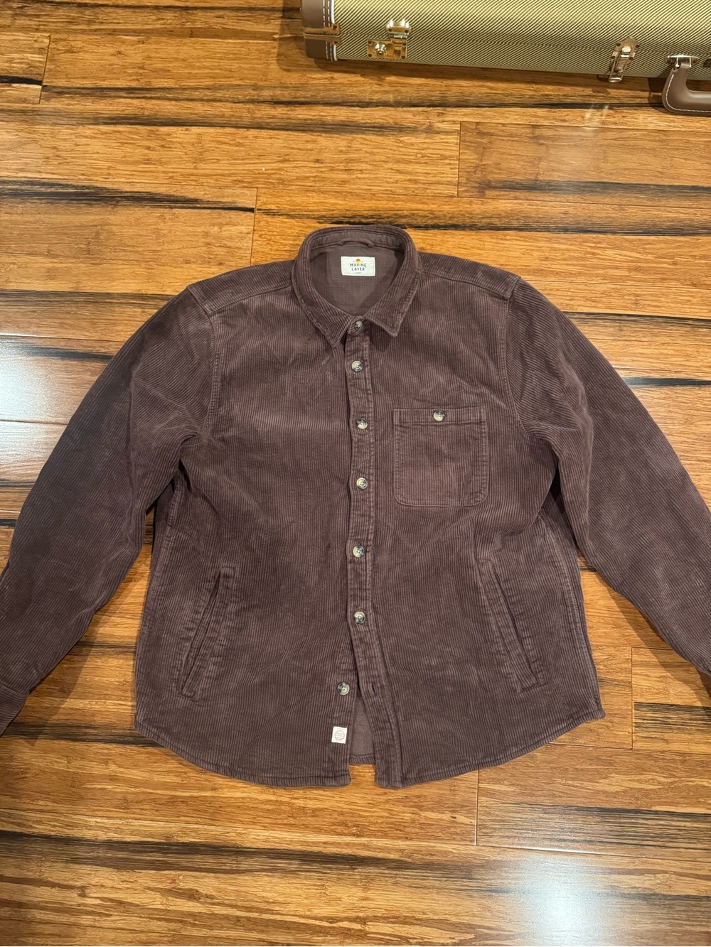 Marine Layer Men's Corduroy Shirt Jacket in Deep Brown